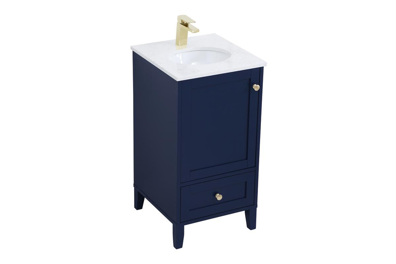 ELEGANT DECOR VF18018BL 18 inch Single Bathroom Vanity in Blue ELEGANT DECOR VF18018BL 18 inch Single Bathroom Vanity in Blue