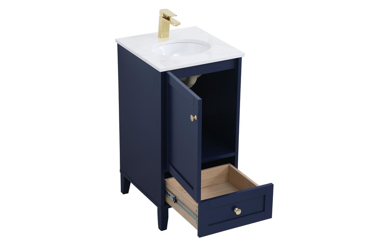 ELEGANT DECOR VF18018BL 18 inch Single Bathroom Vanity in Blue ELEGANT DECOR VF18018BL 18 inch Single Bathroom Vanity in Blue