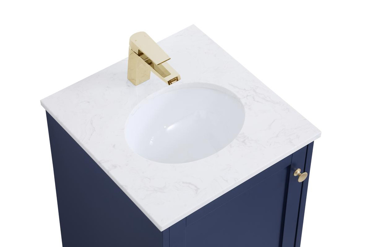 ELEGANT DECOR VF18018BL 18 inch Single Bathroom Vanity in Blue ELEGANT DECOR VF18018BL 18 inch Single Bathroom Vanity in Blue