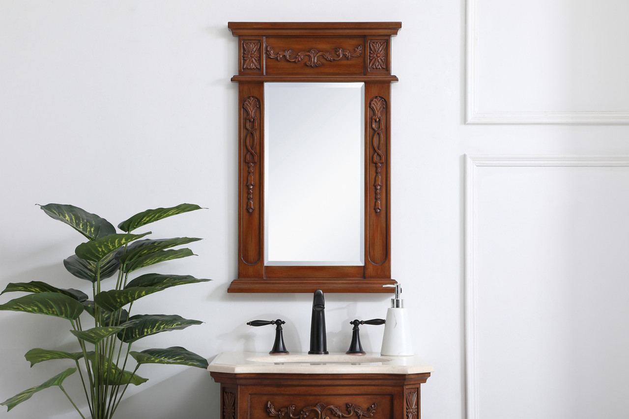 Elegant Decor VM11828TK Wood frame mirror 18 inch x 28 inch in Teak