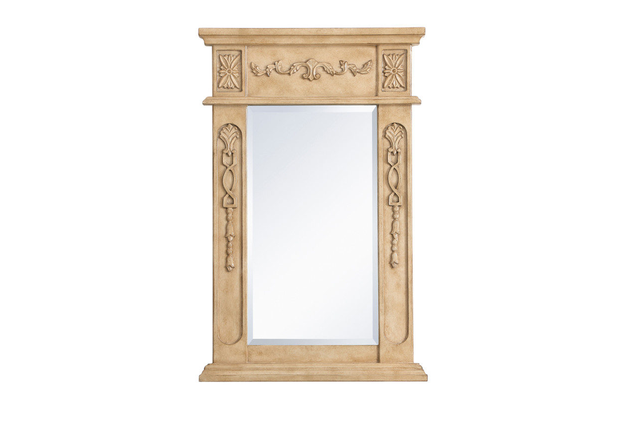 Elegant Decor VM11828AB Wood frame mirror 18 inch x 28 inch in Antique Beige