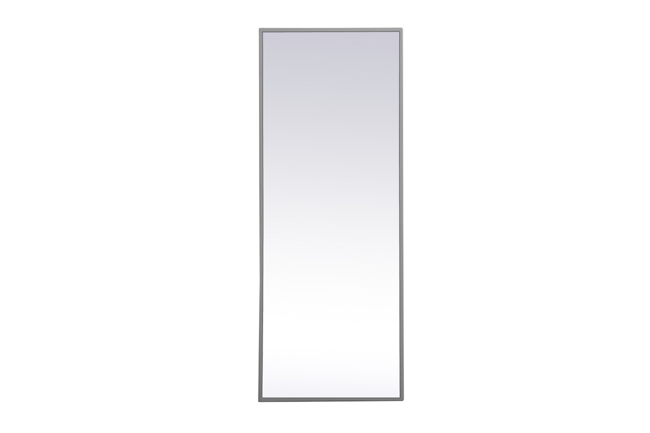Elegant Decor MR41436GR Metal frame rectangle mirror 14 inch x 36 inch in Grey