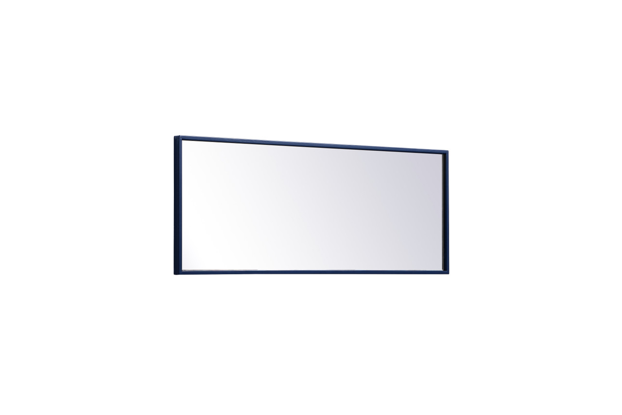 Elegant Decor MR41436BL Metal frame rectangle mirror 14 inch x 36 inch in Blue