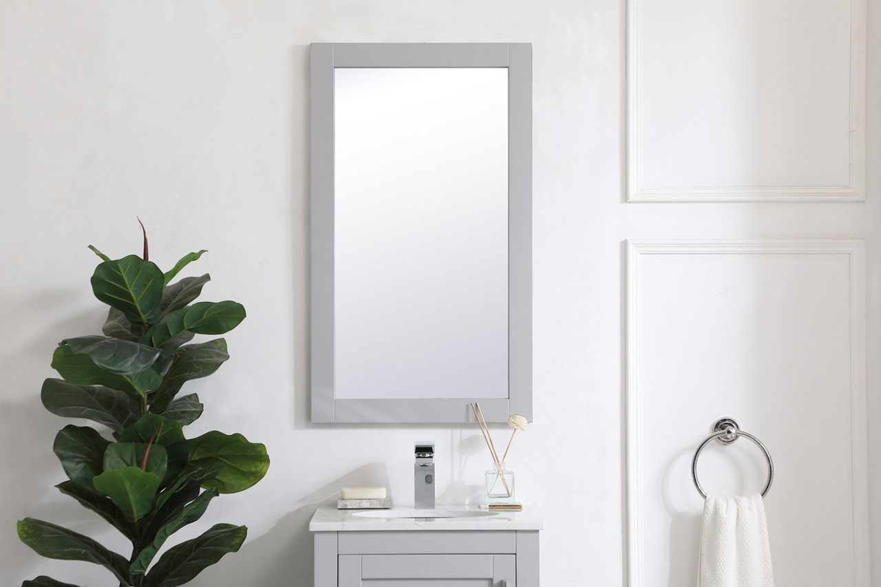 Elegant Decor VM21832GR Aqua rectangle vanity mirror 18 inch in Grey