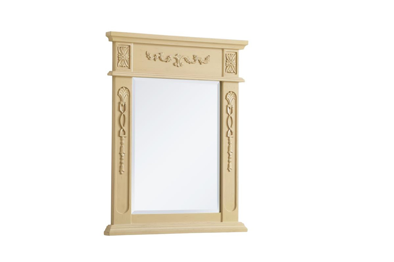 Elegant Decor VM12228LT Wood frame mirror 22 inch x 28 inch in Light Antique Beige