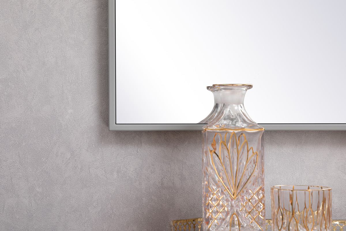 Elegant Decor MR41836GR Metal frame rectangle mirror 18 inch x 36 inch in Grey