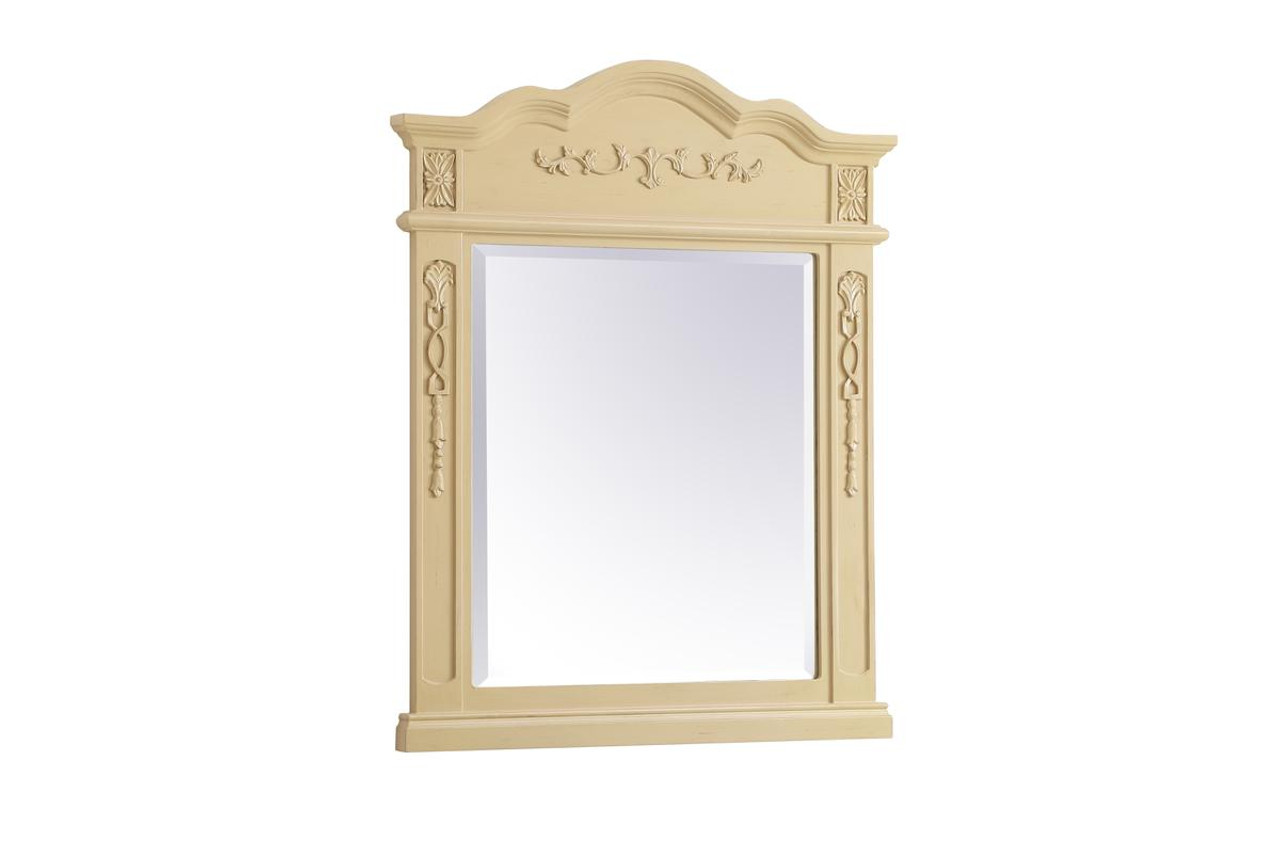Elegant Decor VM32836LT Wood frame mirror 28 inch x 36 inch in Light Antique Beige