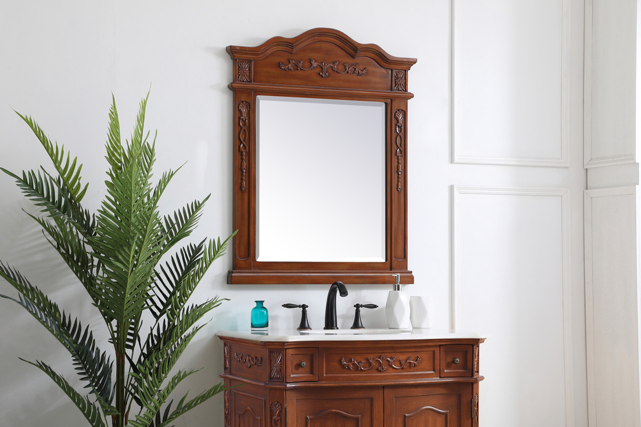 Elegant Decor VM32836BR Wood frame mirror 28 inch x 36 inch BR