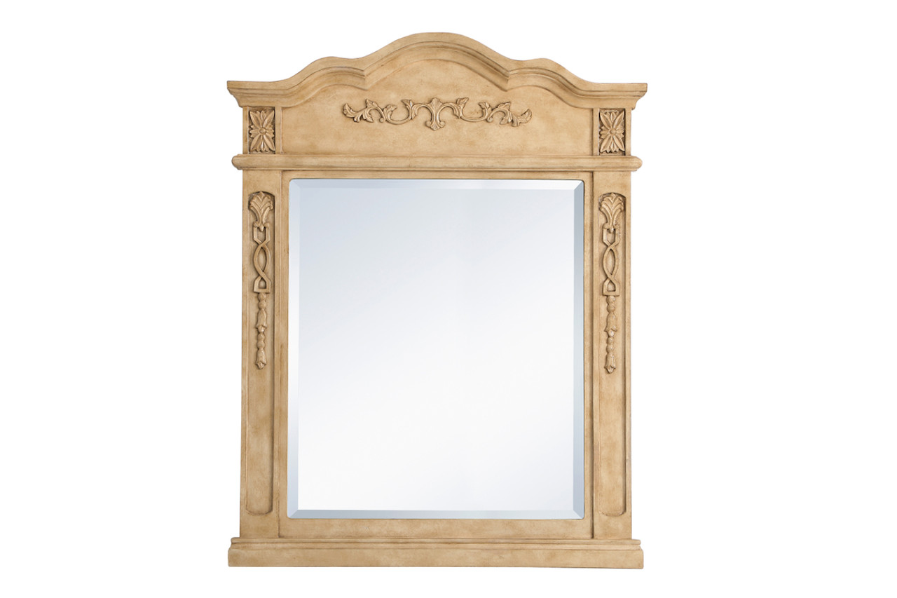 Elegant Decor VM32836AB Wood frame mirror 28 inch x 36 inch in Antique Beige