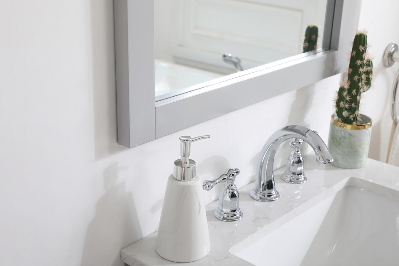 Elegant Decor VM22432GR Aqua rectangle vanity mirror 24 inch in Grey Elegant Decor VM22432GR Aqua rectangle vanity mirror 24 inch in Grey