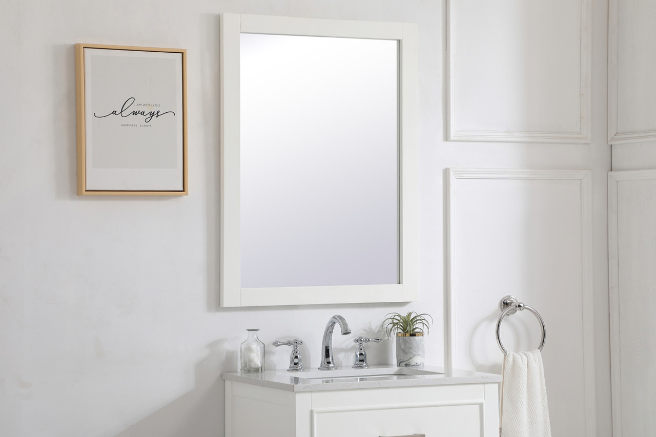 Elegant Decor VM22432WH Aqua rectangle vanity mirror 24 inch in White Elegant Decor VM22432WH Aqua rectangle vanity mirror 24 inch in White