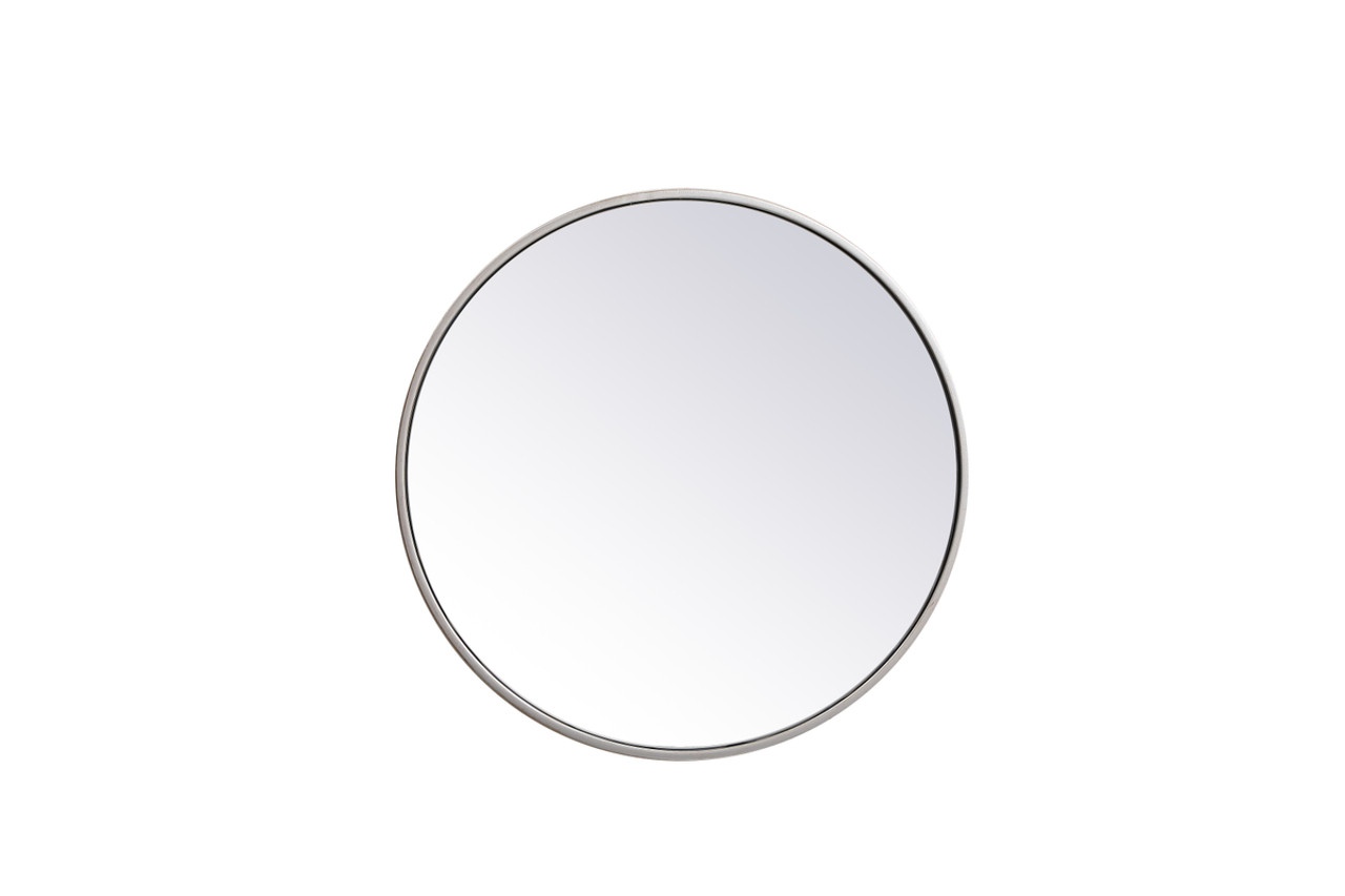 Elegant Decor MR4821S Metal frame round mirror 21 inch in silver