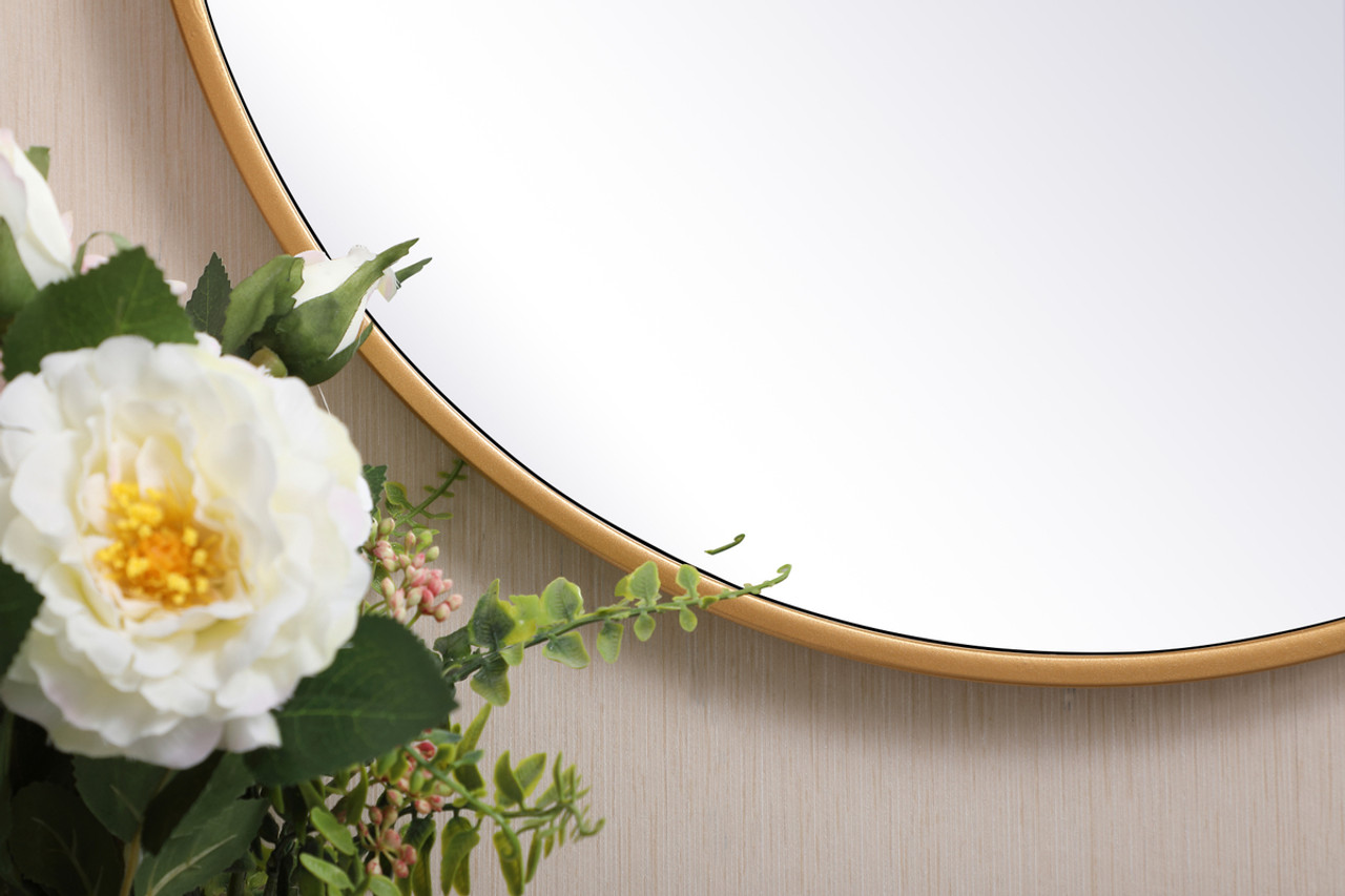 Elegant Decor MR4821BR Metal frame round mirror 21 inch in Brass Elegant Decor MR4821BR Metal frame round mirror 21 inch in Brass
