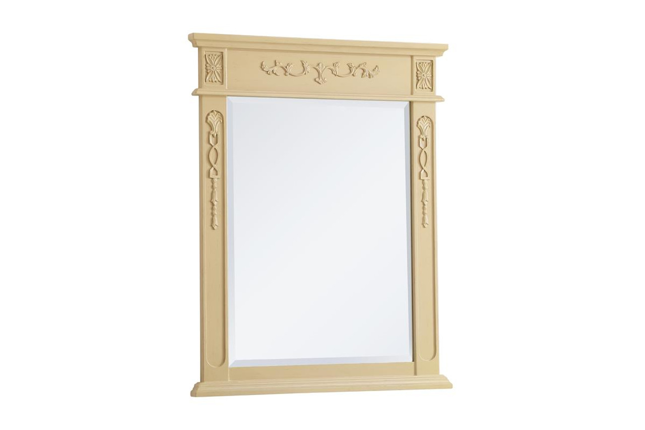 Elegant Decor VM12836LT Wood frame mirror 28 inch x 36 inch in Light Antique Beige