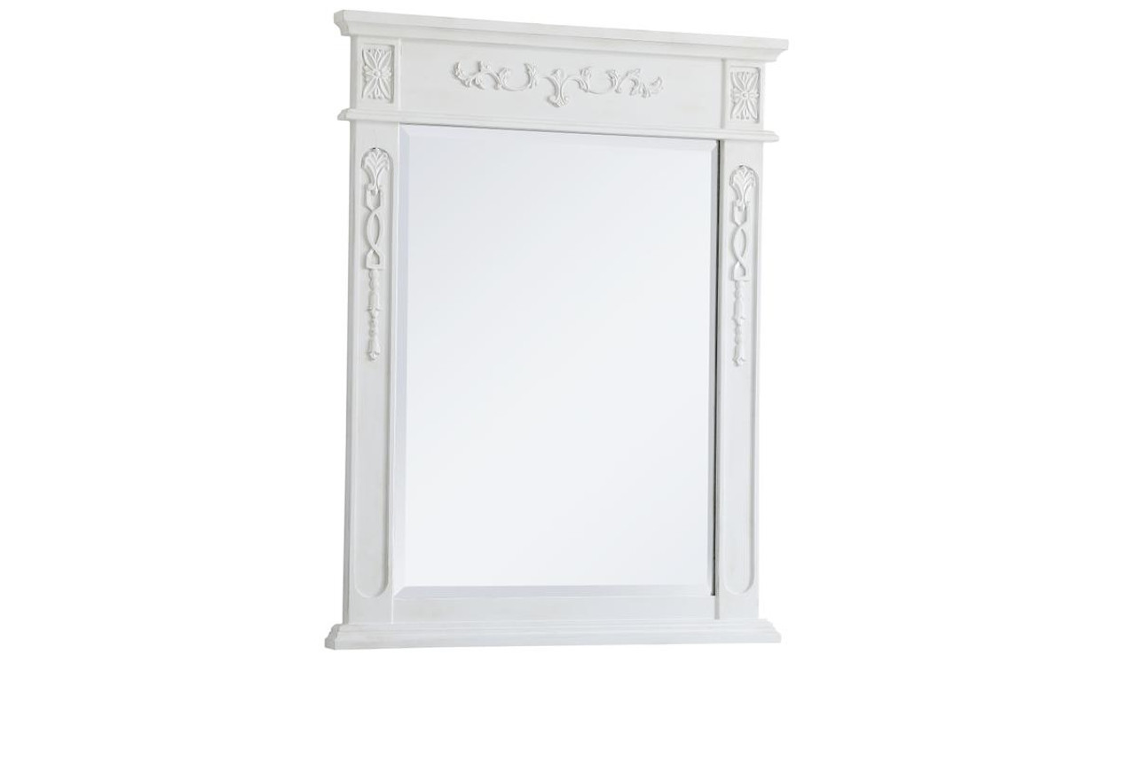 Elegant Decor VM12836AW Wood frame mirror 28 inch x 36 inch in Antique White