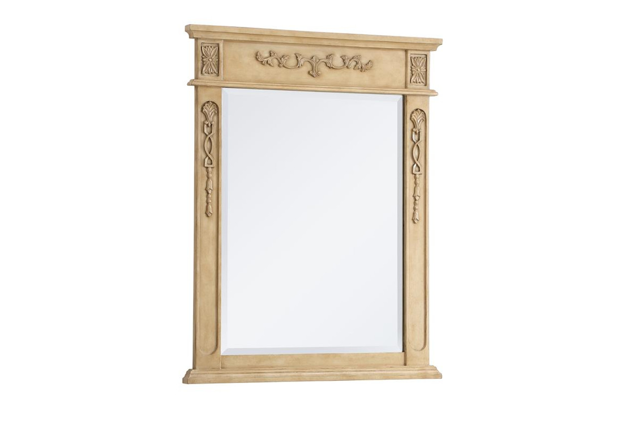 Elegant Decor VM12836AB Wood frame mirror 28 inch x 36 inch in Antique Beige