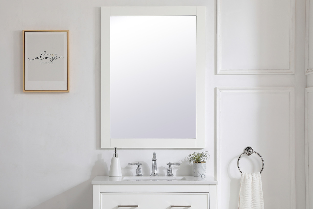 Elegant Decor VM22736WH Aqua rectangle vanity mirror 27 inch in White Elegant Decor VM22736WH Aqua rectangle vanity mirror 27 inch in White
