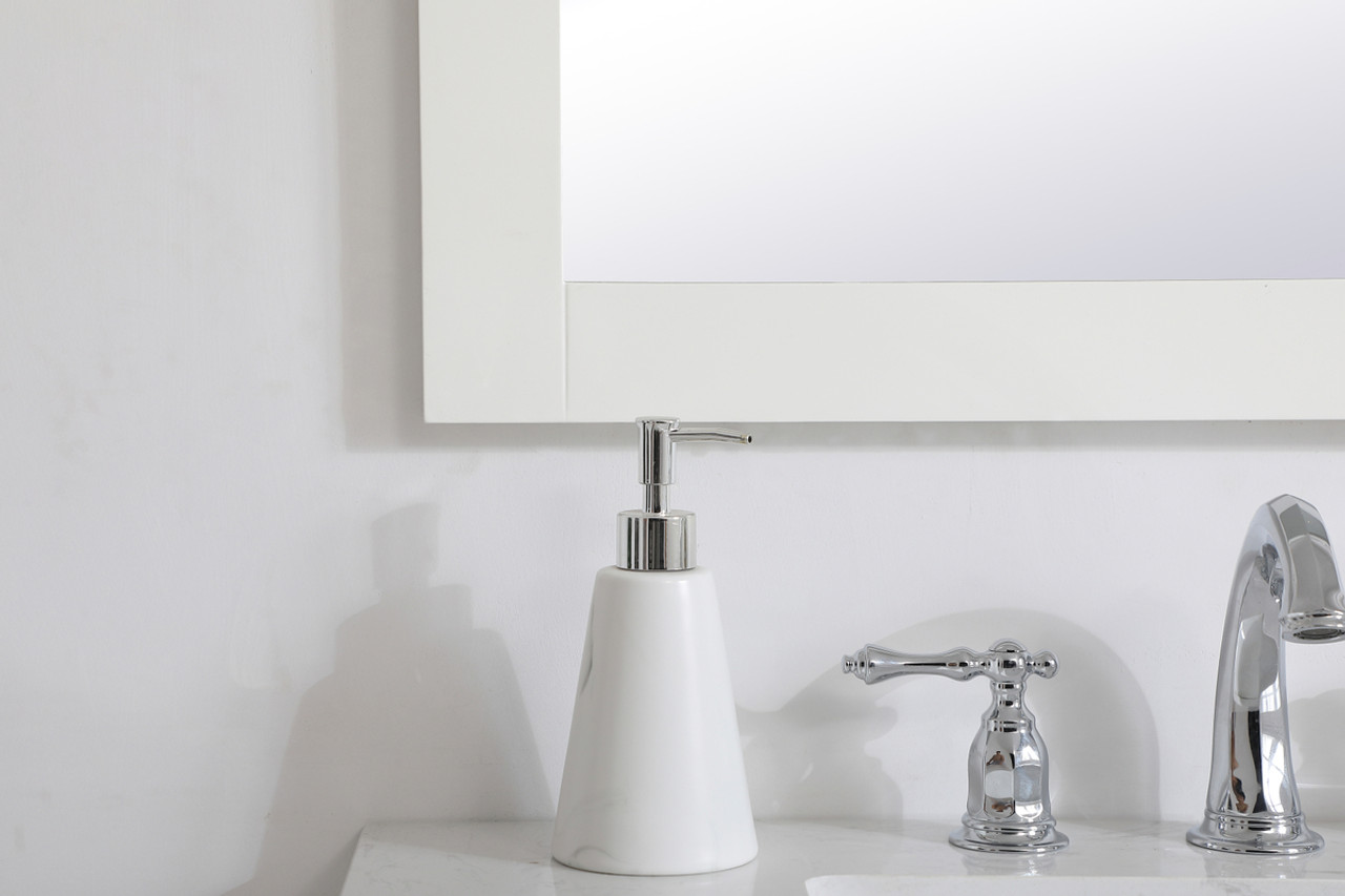 Elegant Decor VM22736WH Aqua rectangle vanity mirror 27 inch in White Elegant Decor VM22736WH Aqua rectangle vanity mirror 27 inch in White