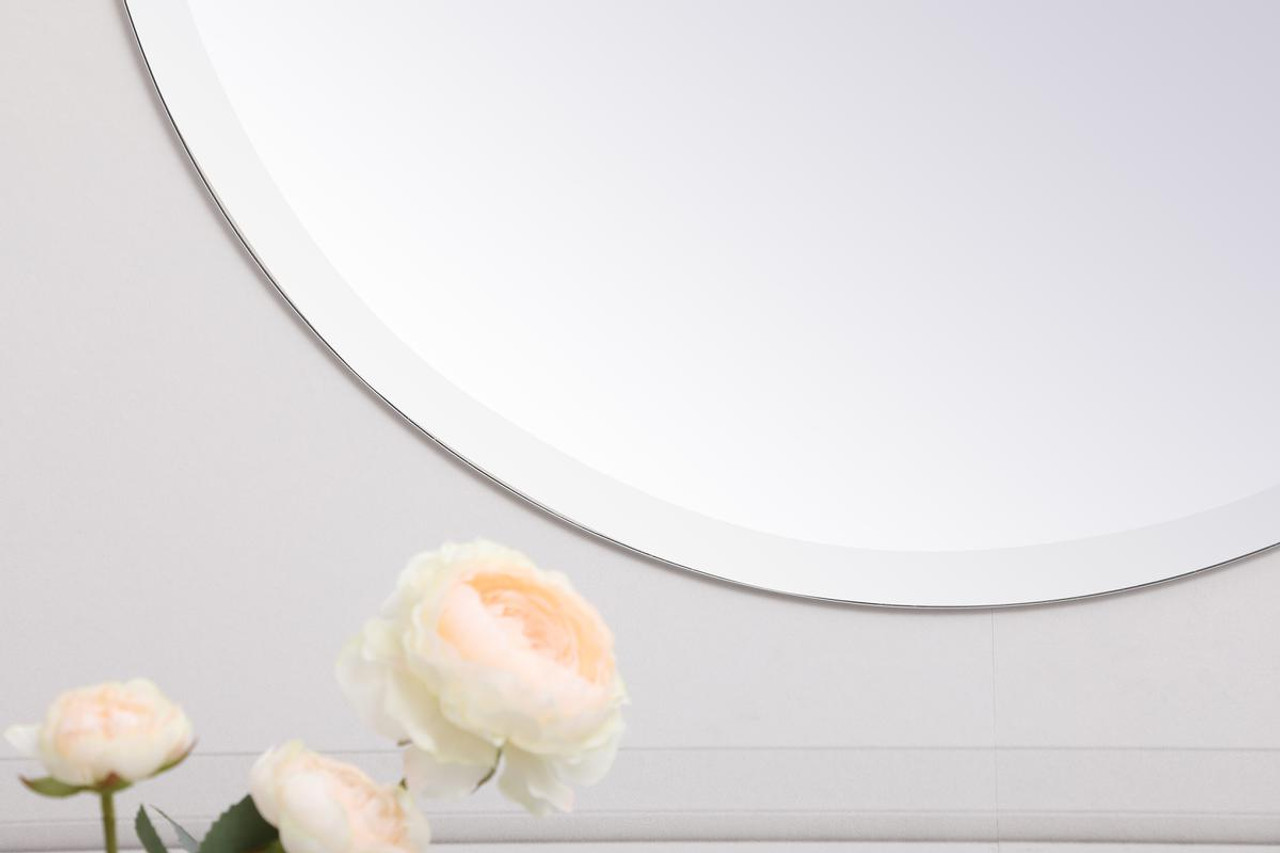 Elegant Decor MR401924 Gracin Round Mirror 24 inch in Clear