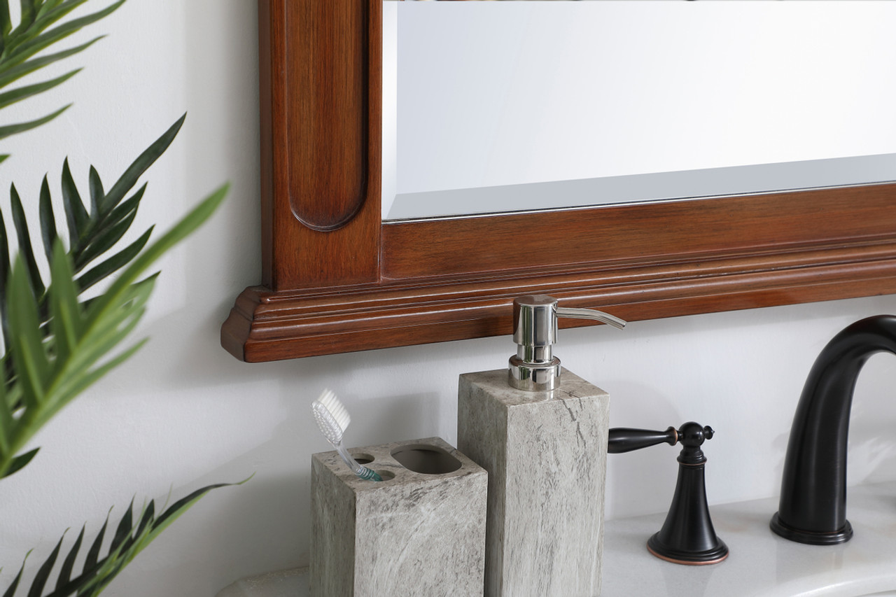 Elegant Decor VM13236TK Wood frame mirror 32 inch x 36 inch in Teak