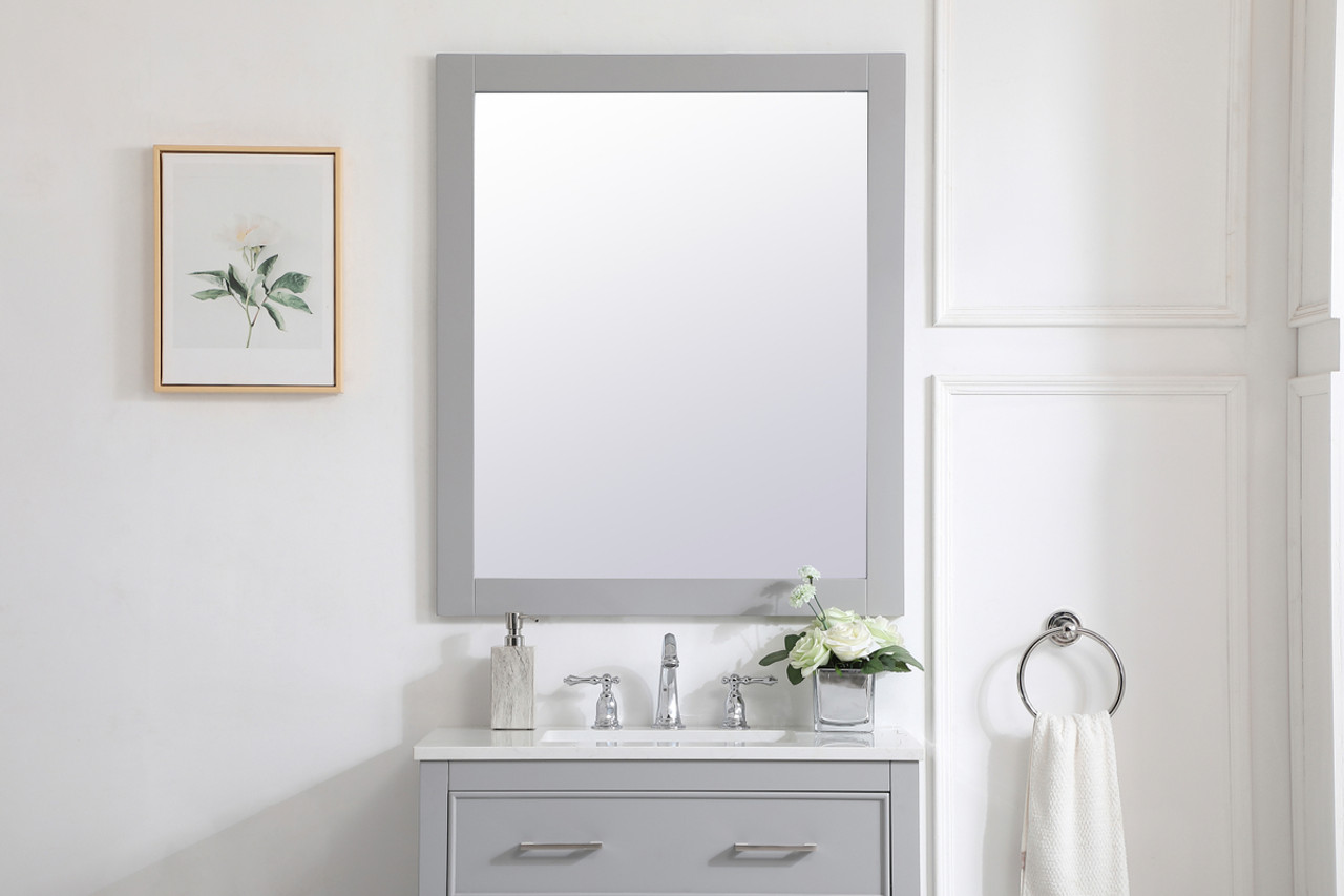 Elegant Decor VM23036GR Aqua rectangle vanity mirror 30 inch in Grey Elegant Decor VM23036GR Aqua rectangle vanity mirror 30 inch in Grey