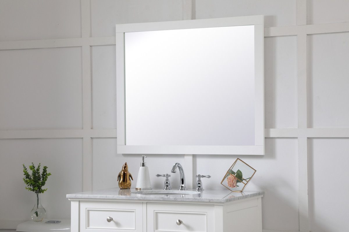 Elegant Decor VM23036WH Aqua rectangle vanity mirror 30 inch in White