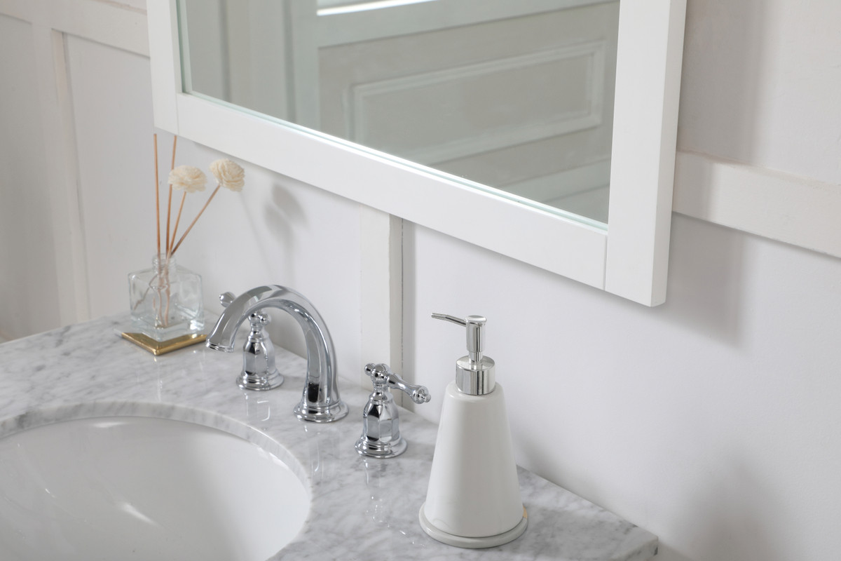 Elegant Decor VM23036WH Aqua rectangle vanity mirror 30 inch in White