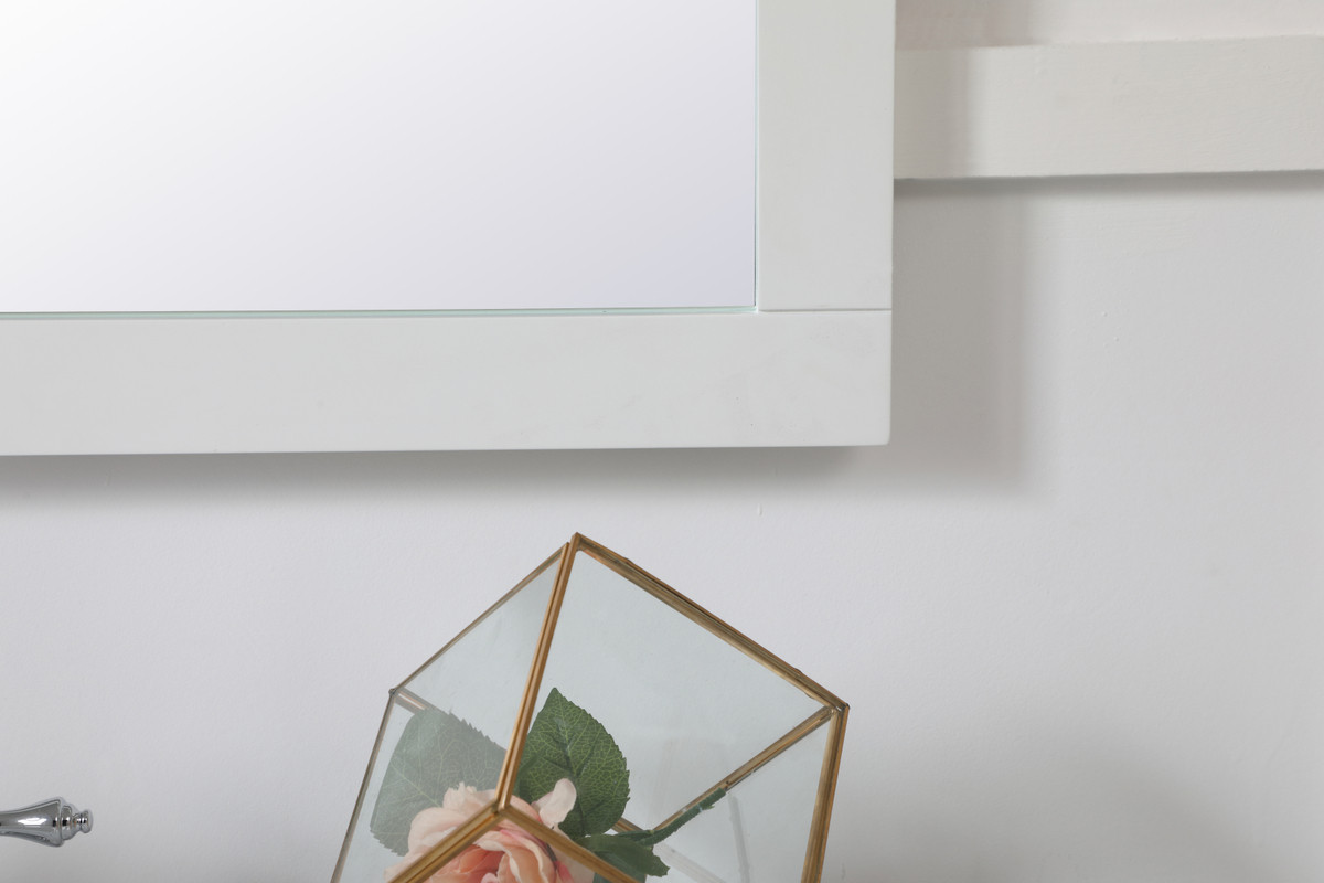 Elegant Decor VM23036WH Aqua rectangle vanity mirror 30 inch in White