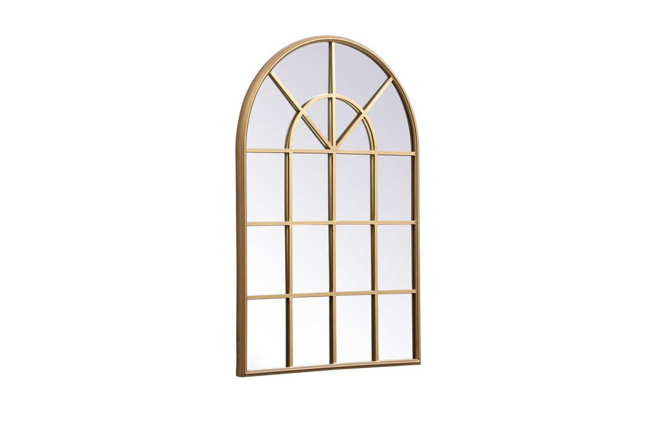 ELEGANT DECOR MR612842BR Metal windowpane mirror 28 inch in in x 41 inch in in Brass