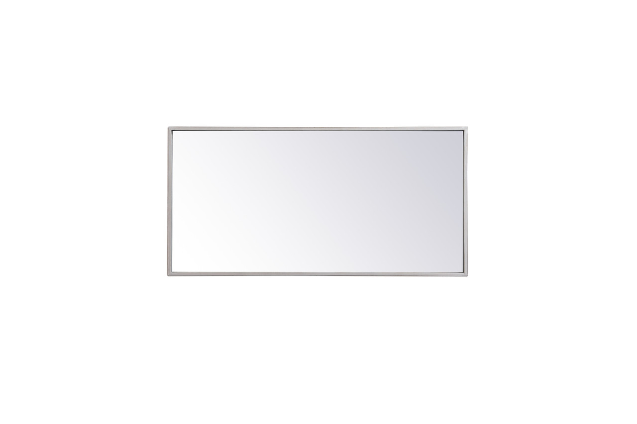 Elegant Decor MR41428S Metal frame rectangle mirror 14x28 inch in silver