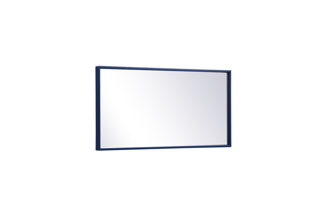 Elegant Decor MR41428BL Metal frame rectangle mirror 14x28 inch in blue