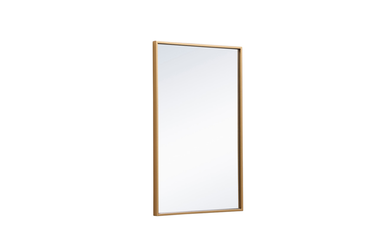 Elegant Decor MR41828BR Metal frame rectangle mirror 18x28 inch in brass