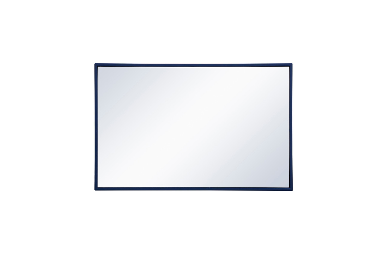 Elegant Decor MR41828BL Metal frame rectangle mirror 18x28 inch in blue