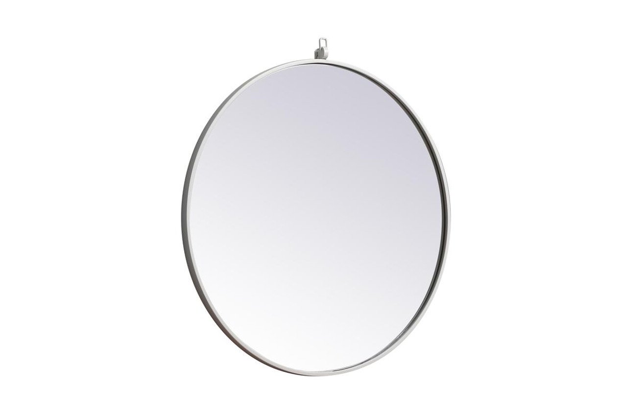 Elegant Decor MR4054WH Metal frame round mirror with decorative hook 28 inch in White Elegant Decor MR4054WH Metal frame round mirror with decorative hook 28 inch in White