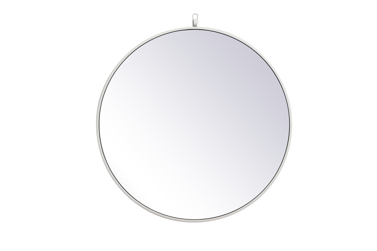 Elegant Decor MR4054WH Metal frame round mirror with decorative hook 28 inch in White Elegant Decor MR4054WH Metal frame round mirror with decorative hook 28 inch in White