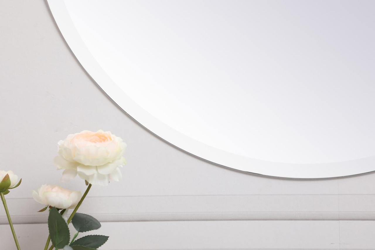 Elegant Decor MR401928 Gracin Round Mirror 28 inch in Clear