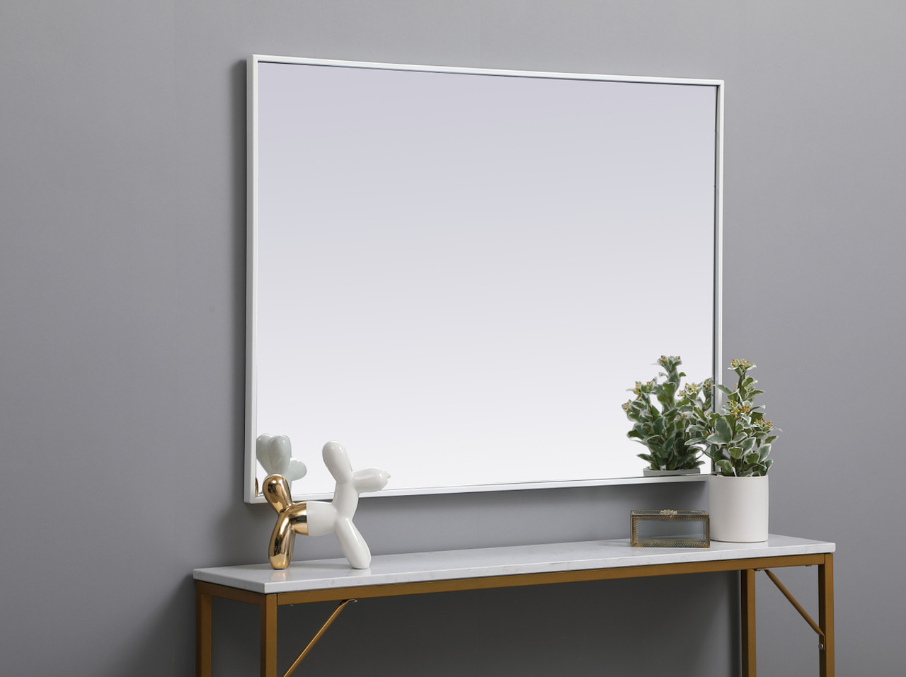 Elegant Decor MR43040WH Metal frame rectangle mirror 30 inch x 40 inch in White