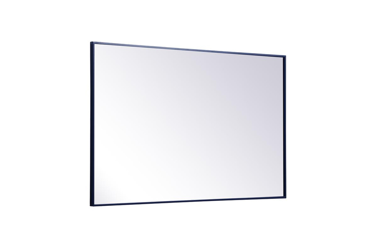 ELEGANT DECOR MR43048BL Metal frame rectangle mirror 30 inch x 48 inch in Blue