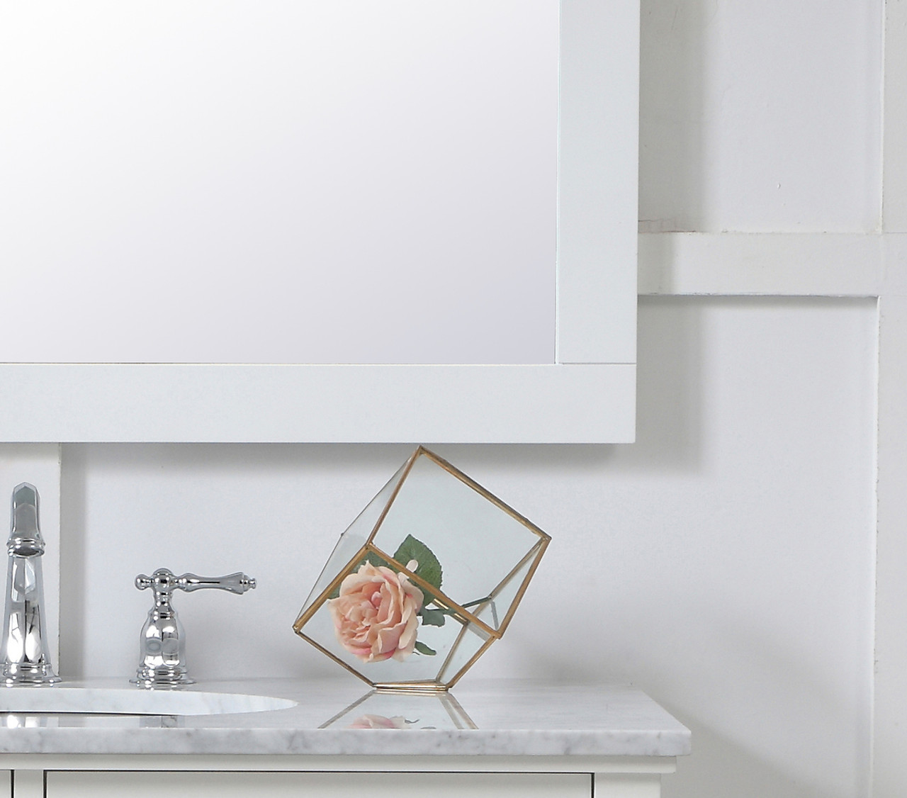 Elegant Decor VM23636WH Aqua square vanity mirror 36 inch in White