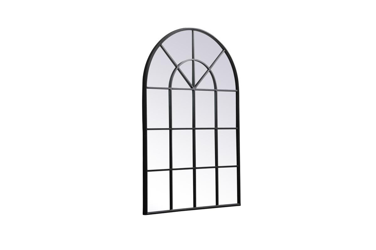 ELEGANT DECOR MR613653BK Metal windowpane mirror 36 inch in in x 53 inch in in Black