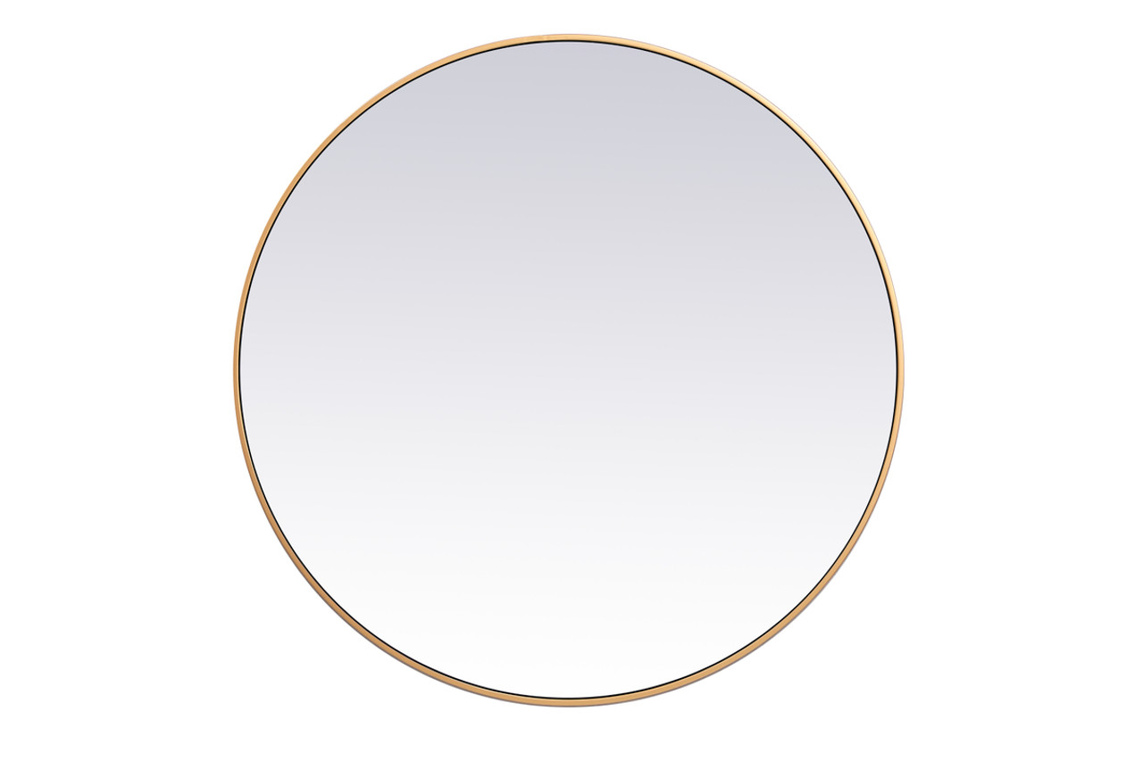 Elegant Decor MR4839BR Metal frame round mirror 39 inch in Brass