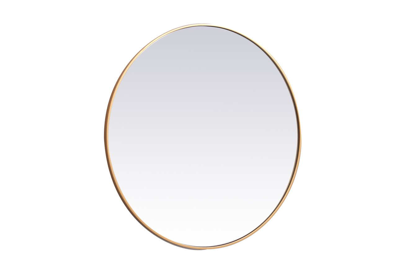 Elegant Decor MR4839BR Metal frame round mirror 39 inch in Brass