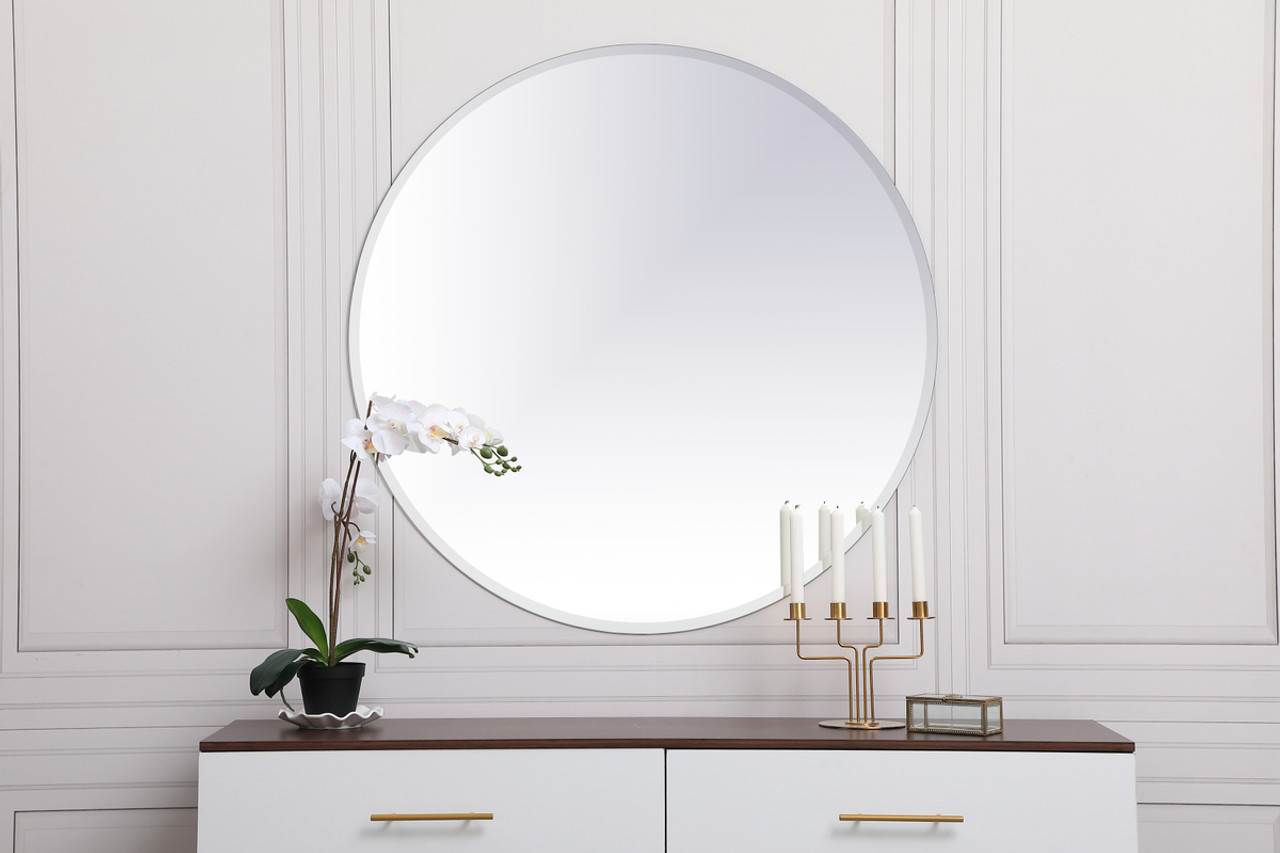 Elegant Decor MR401942 Gracin Round Mirror 42 inch Clear Elegant Decor MR401942 Gracin Round Mirror 42 inch Clear