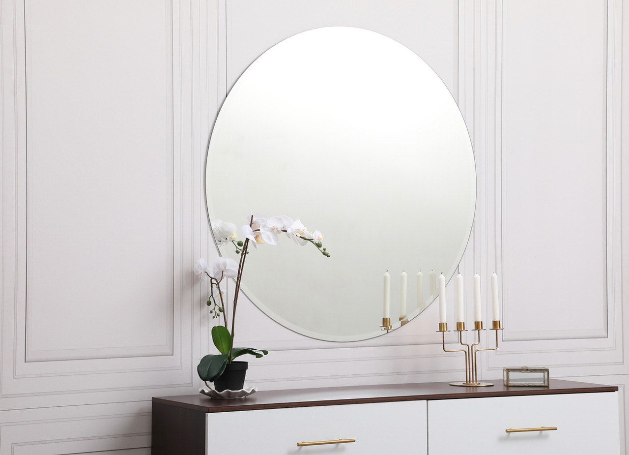 Elegant Decor MR401942 Gracin Round Mirror 42 inch Clear Elegant Decor MR401942 Gracin Round Mirror 42 inch Clear