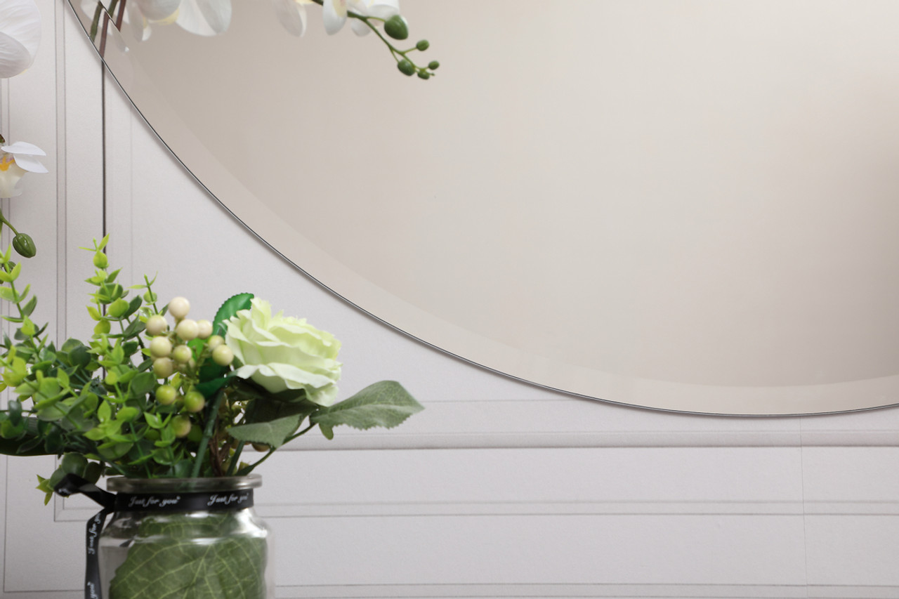 Elegant Decor MR401942 Gracin Round Mirror 42 inch Clear Elegant Decor MR401942 Gracin Round Mirror 42 inch Clear