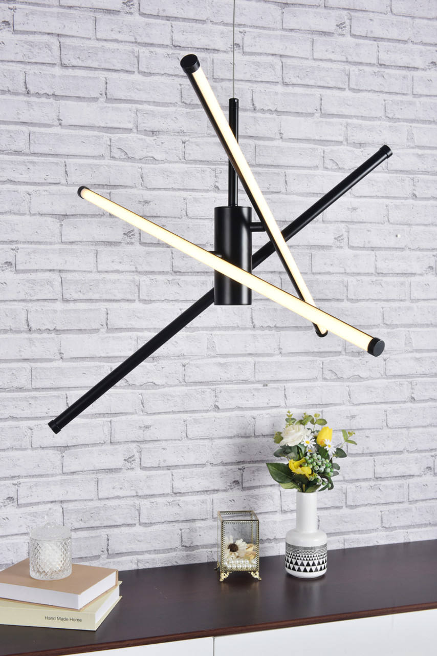 Living District LD9001D29BK Sonya 3 Light Black Pendant