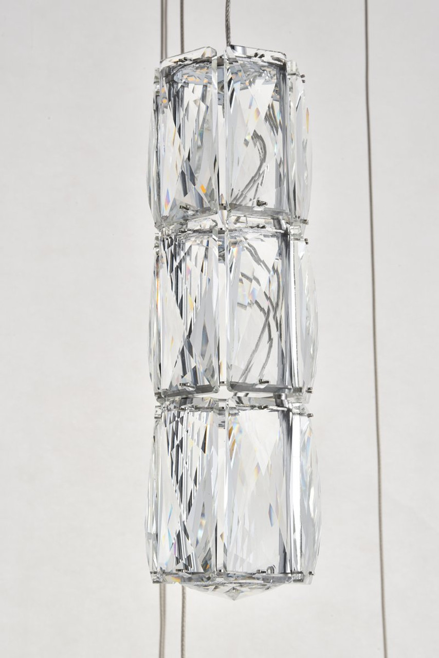 Elegant Lighting 3500D24C Polaris LED light Chrome Pendant Clear Crystal
