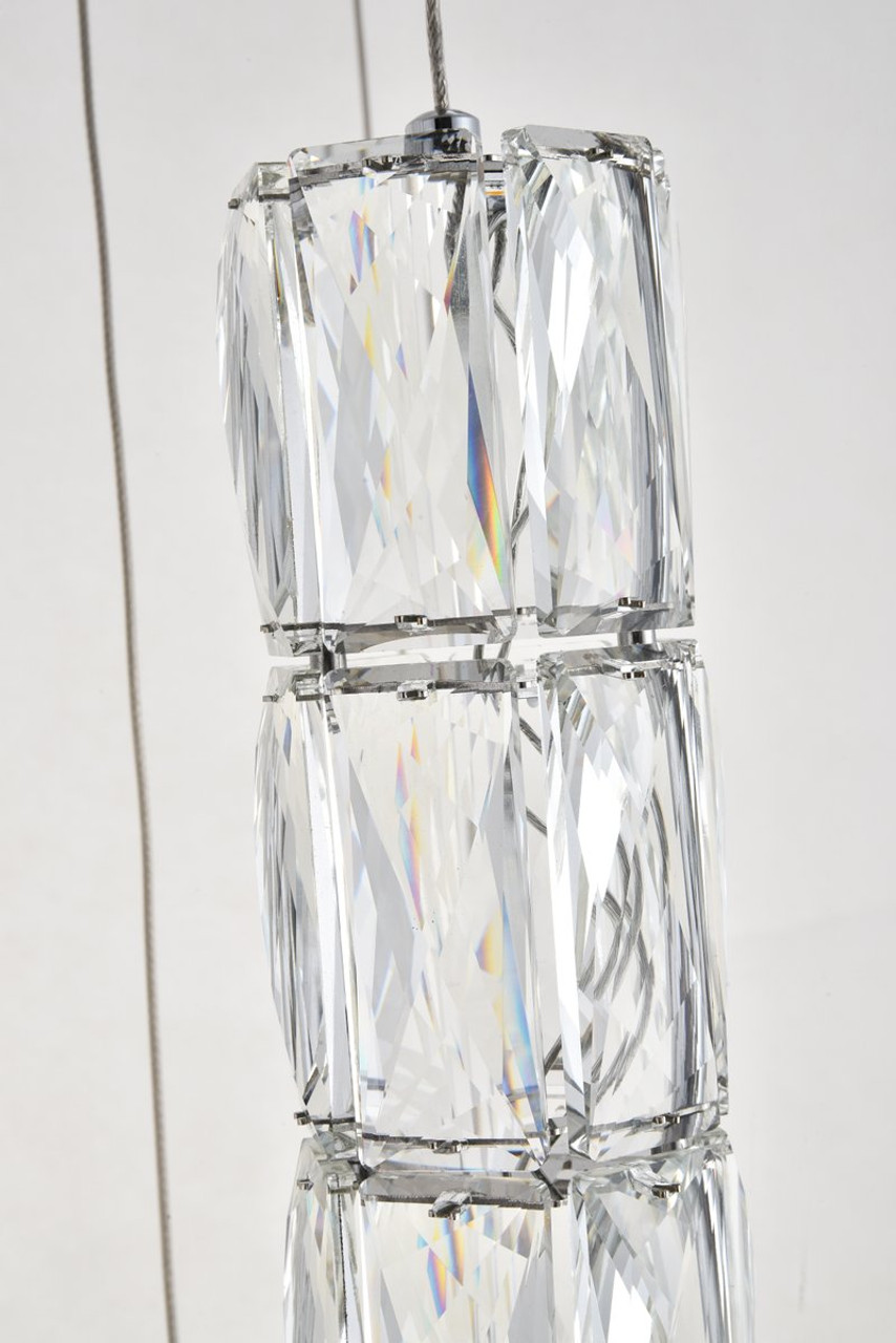 Elegant Lighting 3500D24C Polaris LED light Chrome Pendant Clear Crystal