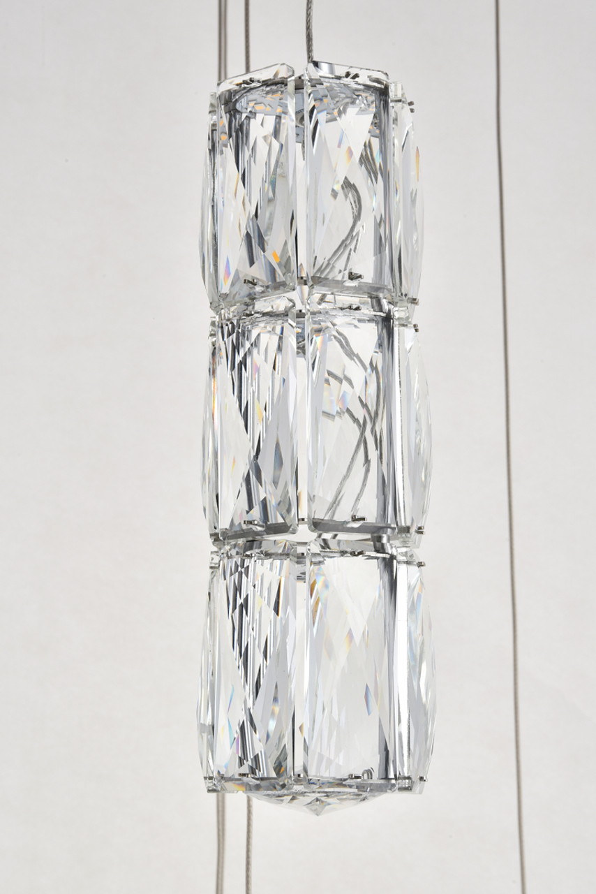 Elegant Lighting 3500D24C Polaris LED light Chrome Pendant Clear Crystal