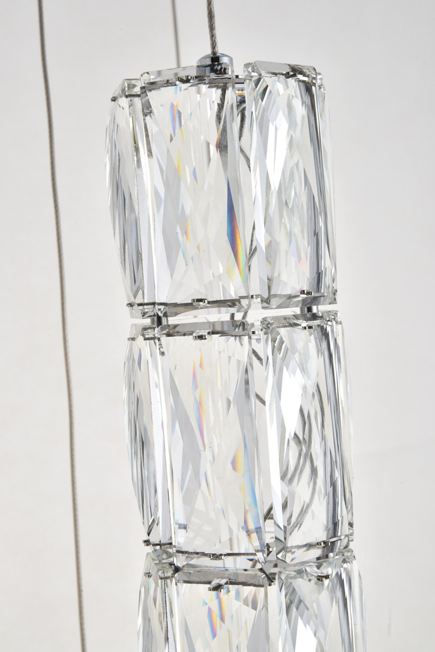 Elegant Lighting 3500D24C Polaris LED light Chrome Pendant Clear Crystal